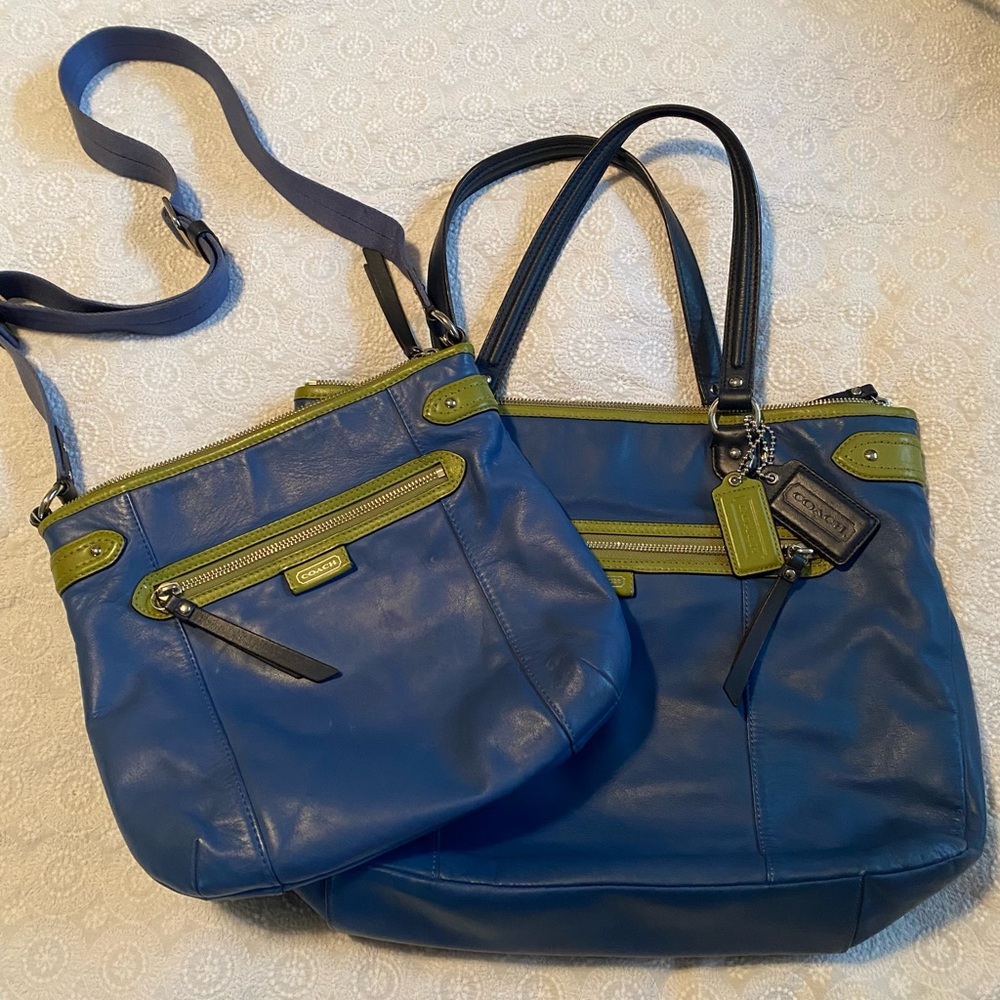 Coach Blue and Green Women's Bag Duo